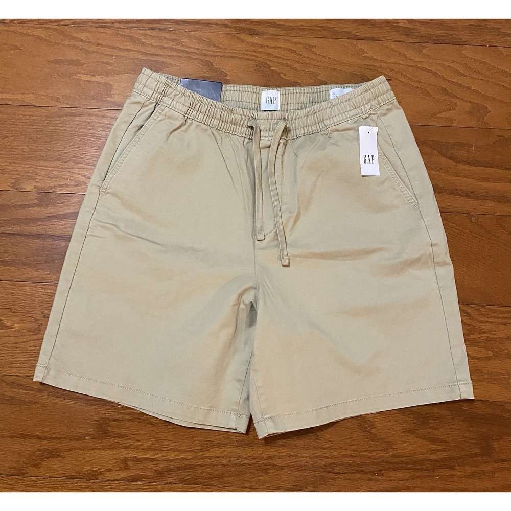 GAP MENS 7" EASY SHORTS Small Beige 7" Inseam New! NWT $45